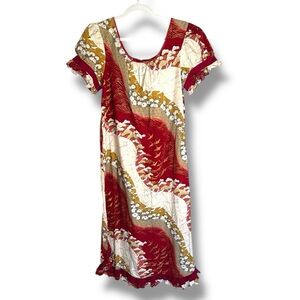Carol Bennett Hawaii Vintage Cotton Floral Maxi Dress Size Large
